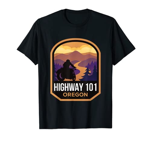 Highway 101 Oregon Motorcycle Biker T-Shirt