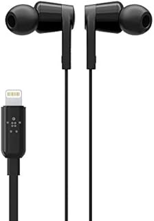 Belkin SoundForm iPhone Headphones with Lightning Connector (Lightning Earphones for iPhone 13, 13 Pro, 13 Pro Max, 13 mini, 12, 12 Pro, 12 Pro Max, 12 mini, 11, XS, X, SE, 8 Plus, 8, 7), Black