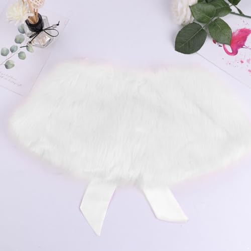 MSemis Kids Girls Fur Flower Bolero Shrug Jacket Shoulder Cape Bridesmaid Party Shawl Stole Shrug4