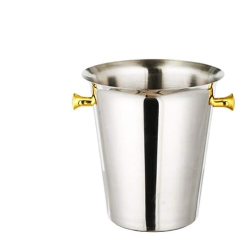 Ice Bucket, Stainless Steel ice Bucket 5L,Elegance Golden Vine Hammered Wine/Ice Bucket,Silver/Gold (Gold)