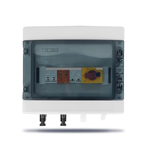 1pc Solar photovoltaic PV Combiner Box With Protection 2 input 1 out DC 1000V Fuse MCB SPD 12ways THKCTOXF