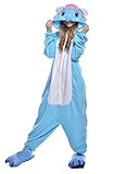NEWCOSPLAY Animal Onesie Adult Plush One Piece Cosplay Blue Elephant Costume Pajamas( Small, Blue Elephant)