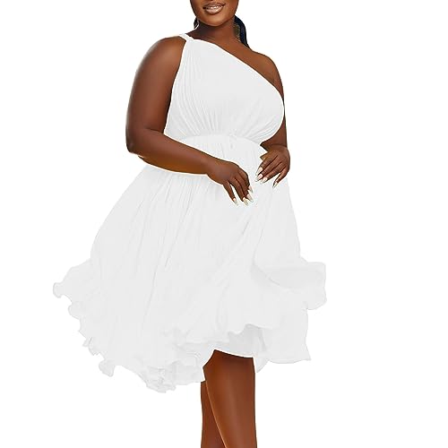 Robe courte grande taille plissée à nouer pour look femme moderne