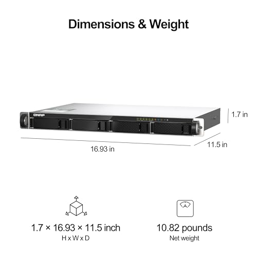 Image of QNAP TS-435XeU-4G-US 4 Bay High-Speed Short Depth Rackmount NAS with M.2 NVMe SSD, Quad Core Marvell Octeon CPU, 4GB DDR4 Memory, Dual 2.5GbE (2.5G /1G /100M) and 10GbE Network Connectivity (Diskless)