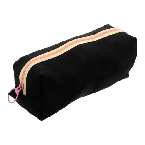 BESTonZON Estuche Grande para Lápices de Papelería Organizador Portátil Cremallera Bolsa Flexible Negra para Viaje y Oficina Almacenamiento Espacioso para Bolígrafos y Marcadores
