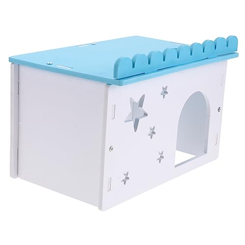 FONDOTIN 1 セット ハムスターの巣 犬ケージ ハンモック プラットホーム ぬいぐるみ スナネズミの家 ペットケージ ハムスターケージの家具 ブリーダーの選択 エコロジカル Wpc Blue