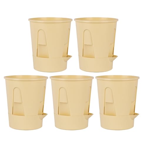 Generico Macetas de autorriego – PP 5 piezas macetas macetas macetas de flores conjunto jardinera de interior | para exterior, interior, porches, patio, ventana, jardín, balcón, césped