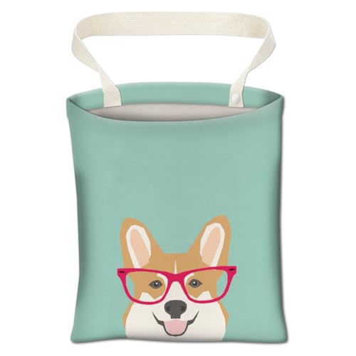 Image of Cute Car Trash Can, Organizer & Storage Bag, Holds 5L, Red Corgi Dog