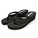 ONEHOO W823 Women Platform Wedge No-Slip Thong Flip Flops High Heels Beach Dressy Sandals (US5/EU36, Black)