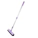 Anoda Rubber Broom Pet Hair Carpet Rake & 59 inch Telescoping Handle- Floor squeegee push broom and dustpan set for dog hair clean up. The microfiber cleaning cloth attaches to the kitchen broom.