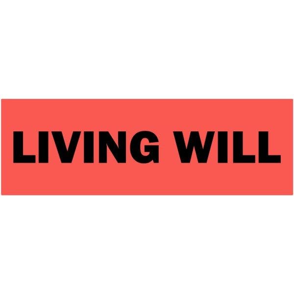 LabelValue.com | Living Will Medical Labels Red .375