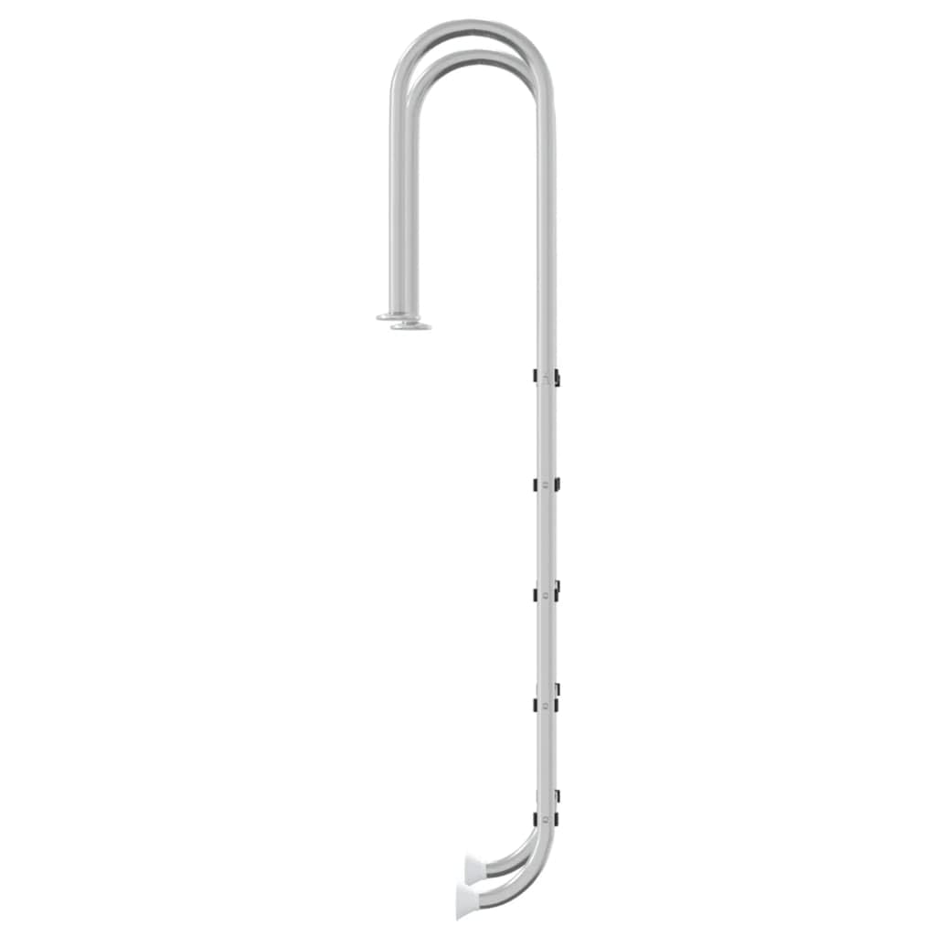 Escalera de piscina de acero inoxidable 304 cepillado, 54 x 38 x 211 cm, 5 peldaños antideslizantes, escalera para piscinas empotradas, piscinas, jacuzzi y terraza con pasamanos seguro