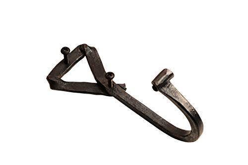 Gocraft Handmade Wrought Iron Coat Hook | Hook For Coats, Towels, Scarves | Forged Metal Decorative Colonial Wall Decor #TOP4