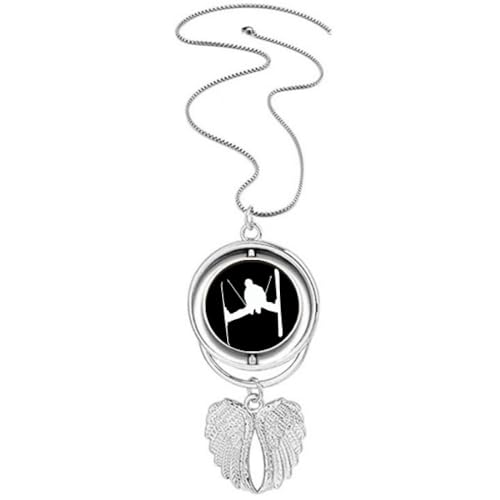Collier ailes d'ange noir anti-oxydation pour le ski et le sport
