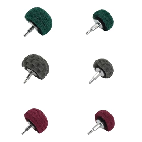 Gurxi 6 Piezas No Tejido Juego De Brocas Abrasivas Discos Abrasivos De Fieltro Pulir Para Taladro Rueda Abrasiva Pulidora Adecuado Para Colector/Aluminio/Acero Inoxidable/Cromo, Etc.