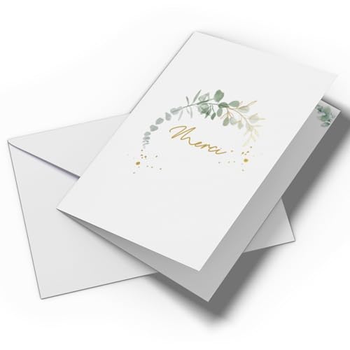 Briefzauber 10 cartes de remerciement avec enveloppes | Cartes merci pour mariage, communion, baptême, etc. | Set de 10 cartes pliées avec ou sans texte (Cercle –...