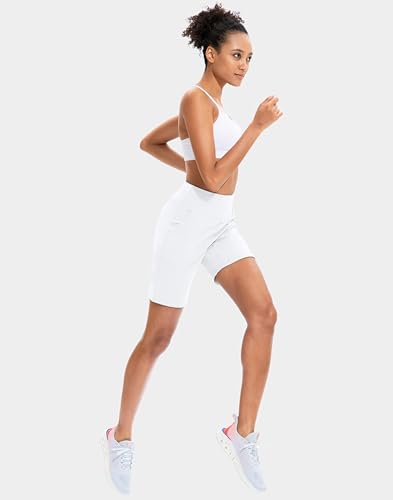 Image of SANTINY Bermuda Shorts for Women with Zipper Pocket Womens High Waisted Long Shorts for Running Workout Athletic