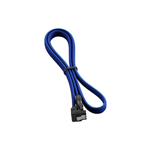 Câble SATA 3 bleu CableMod ModMesh 60cm coudé SSD HDD nappe SATA III