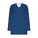 Women's Cowl Neck Ruched Tops Draped Front Long Sleeve Tee T Shirt Teacher Outfits Solid Color Work Trendy Tops Navy M
