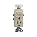 Pass & Seymour 691-LA 15A, 120/125V Combination Single-Pole Switch & Single Receptacle, Light Almond