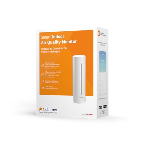 Netatmo Smarter Raumluftsensor für Innenräume, CO2-Sensor, Temperatur, Luftfeuchtigkeit, Geräusch - Haussteuerung, Gesundes Raumklima… – Ansicht 6