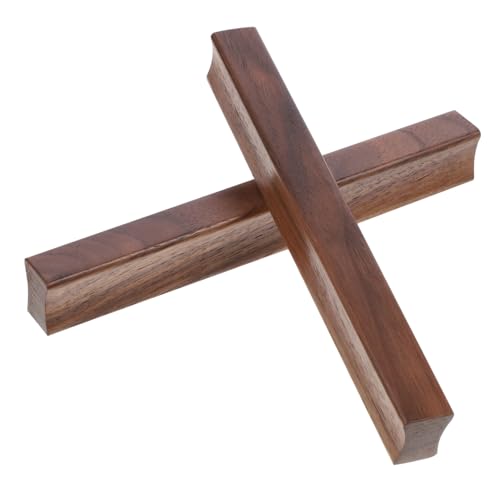 DOITOOL 2個 キャビネットプルハンドル シンプル構造で取り付け簡単 黒胡桃間 キッチン 引き出し タンスに 家具用ワードローブ取っ手