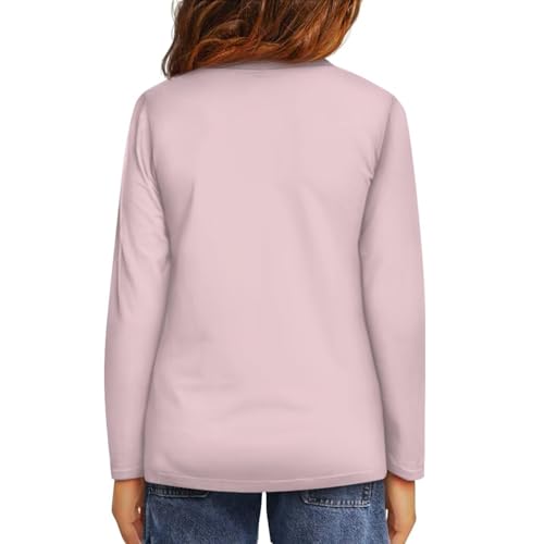 Image of Girls Long Sleeve T Shirt Cute Cartoon Crewneck Shirt for Kids 3-16Y Fall Winter Clothes