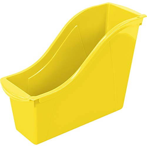 Image of Storex Interlocking Book Bin, Small, 11-3 /4 x 4-1 /2 x 8-1 /2 Inches, Yellow