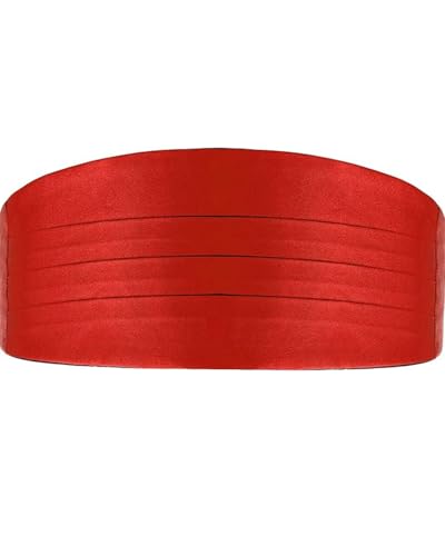 KGDUYC 1 pcs Ceinture de Smoking en Satin Ceinture de Smoking Noire pour Homme pour Chemise de Costume Smoking, Bande réglable pour smoking homme (Rouge)