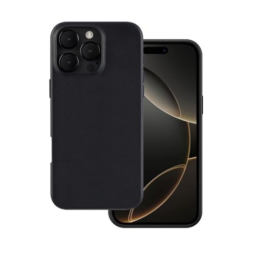 Docco Jette entworfen für iPhone 16 Pro Lederhülle Echtlederhülle für iPhone 16 Pro integrierte Magnete für kabelloses Laden Mitternacht