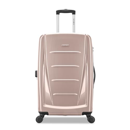 Image of Samsonite Winfield 2 Hardside Expandable Luggage with Spinner Wheels, Artic Pink, Checked-Medium 24-Inch
