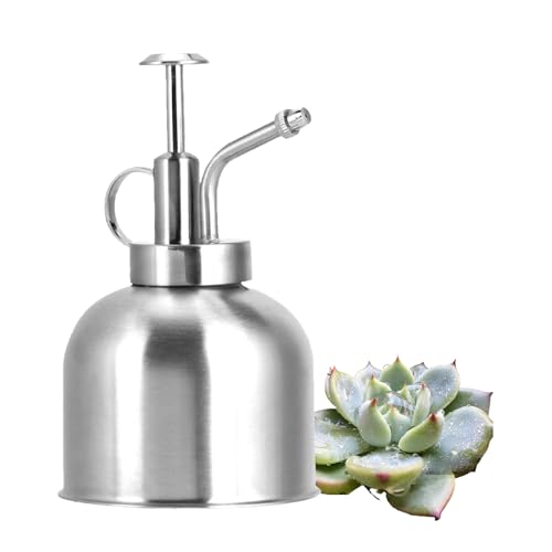 HERCHR Water Mister 300ml, Indoor Sproeier Fles Decoratieve Plant Mister roestvrij staal Plant Flower gieter met Top Pomp voor Lucht planten, Orchideeën, kamerplanten