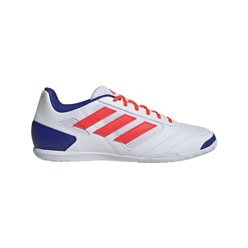 adidas Men's Super Sala 2 Indoor Sneaker, White/Solar Red/Lucid Blue, 12
