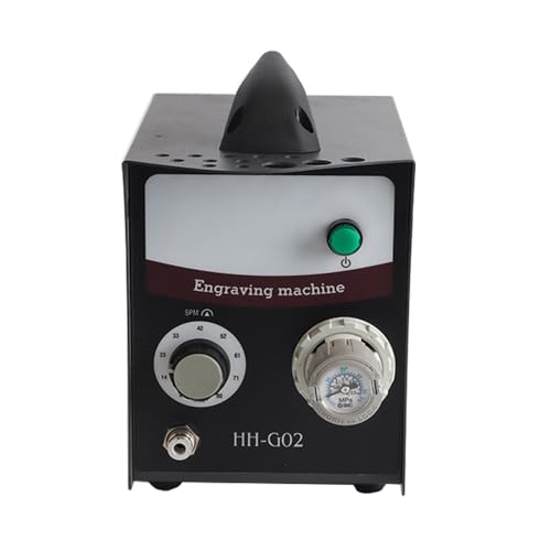 WHYYDSS Máquina neumática para Grabar Joyas, 400-8000 RPM, máquina neumática para Grabar a Mano con Filtro y Pedal, para Oro, Plata y joyería Artesanal,Single-Head-220V