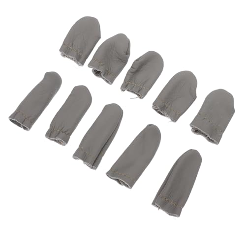 DOITOOL 10pcs Thimble Hand Sewing Leather Thimble Fingertip Protectors Set for Sewing and DIY Projects Random Color
