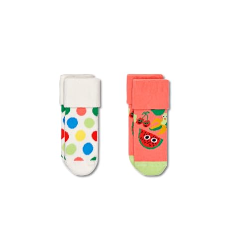 Happy Socks 2-Pack Kids Fruit Mix Terry Socks, White