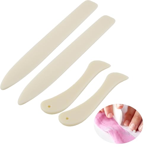 Falzbein aus Künstlicher Knochen, Knochenordner Ordner Papier Bonefolderpapierfalten, Bone Folder Falzbein für Papier mit Abgerundeter Spitze für Papierhandwerk Kartenherstellung Bastelbuch (4 Stück)