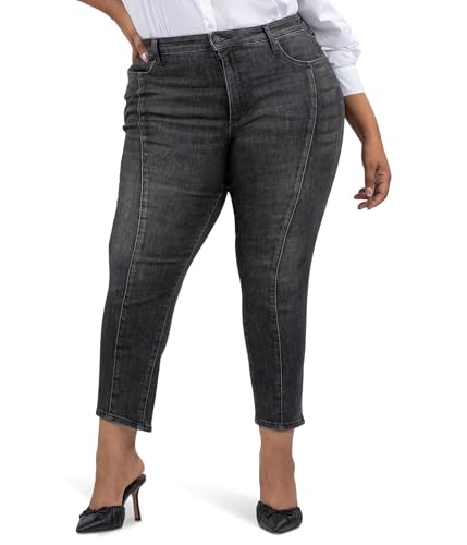 KUT from the Kloth Women's Plus Size Reese High Rise Fab Ab Ankle Straight in Create