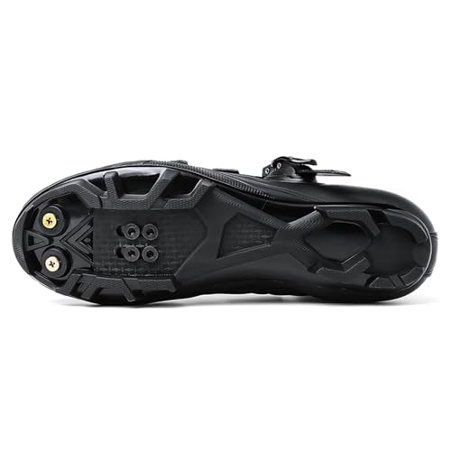 JiuQing Mountain Bike Shoes Men Compatible with 2-Bolts SPD Cleats Outdoor MTB Cycling Shoes3