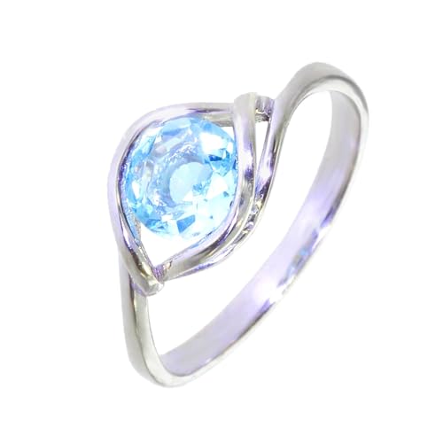 Bague style français M47 en argent rhodié et pierre naturelle : le cadeau idéal