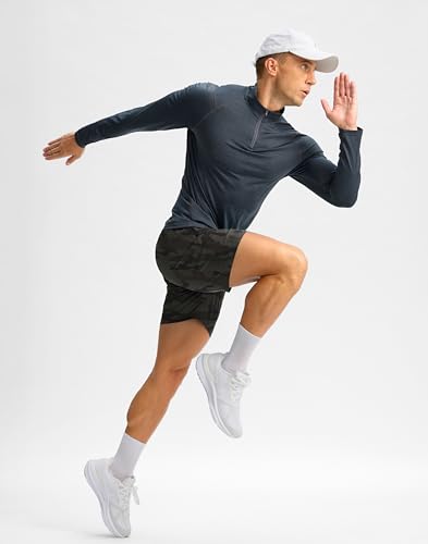 Image of Pudolla Men's Running Gym Shorts with Zipper Pockets 5 inch /7 inch / Lightweight Quick Dry Running Workout Athletic Short