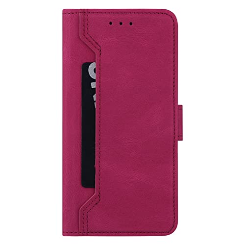 Étui portefeuille en cuir rétro pour Samsung Galaxy Note 20 Ultra rose rouge