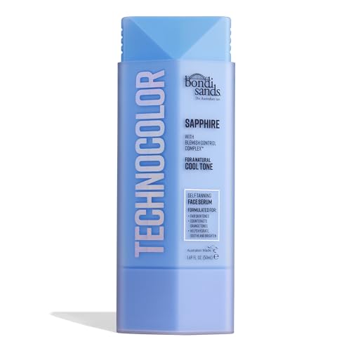 Bondi Sands Technocolor Sapphire Self-Tanning Face Serum, Easy Application, Streak Free Fake Tan – Enriched with Vitamin C & Chamomile 50ml/1.69 Fl Oz