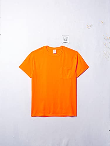 Hanes mens Men's Workwear Short Sleeve Tee (2-pack) T Shirt, Safety Orange, XX-Large US - image 3
