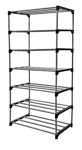 Image of NUMENN Multipurpose Bookshelf Rack | Waterproof Plastic Book Storage Shelf for Home, Study Room, Living Room & Office | DIY Free-Standing Organizer for Books (Durable & Lightweight) (7 Tier)