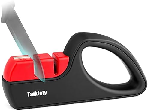 Kitchen Knife and Scissors Sharpener - Taikloty 2021 New 5-in-1 Multifunctional Knife Sharpening System - Safely Sharpen Knives with Diamond, Ceramic,Tungsten for Knife and Scissor