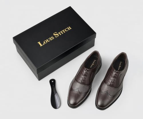 Image of LOUIS STITCH Men's Formal Lace-Up Brogue Shoes | Formal Lace-Up Shoes for Men | Business & Occasion Wear | LSVSBG-1