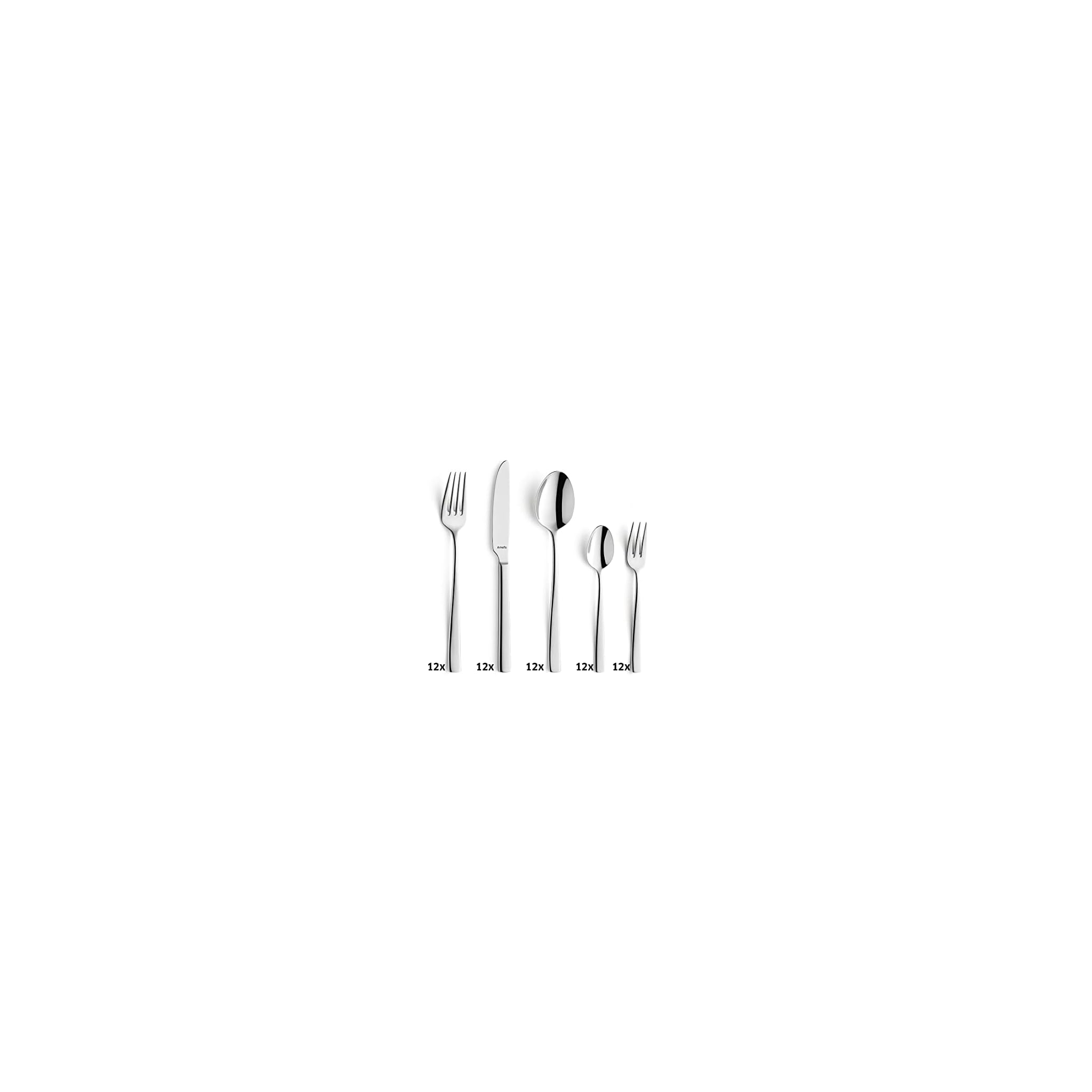 Amefa 1316 Fresh Cutlery Set for 12 People, 60Piece Cutlery Set
