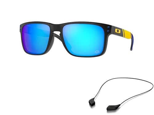 Oakley OO9102 Sunglasses Bundle: OO 9102 HOLBROOK 9102R9 Holbrook Lar Matte Black Prizm and Small Black leash Accessory kit2