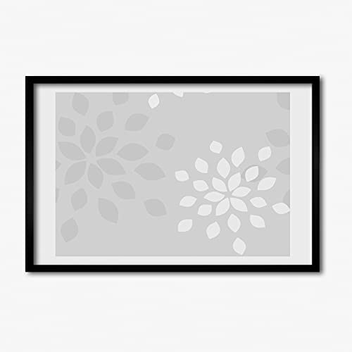 Tableau moderne motif floral Tulup cadre en bois affiche peinture 60x40 cm